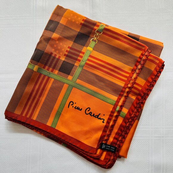 Very large square silk scarf by Pierre Cardin - bought in Paris in 2004 - Picture 2 of 5
